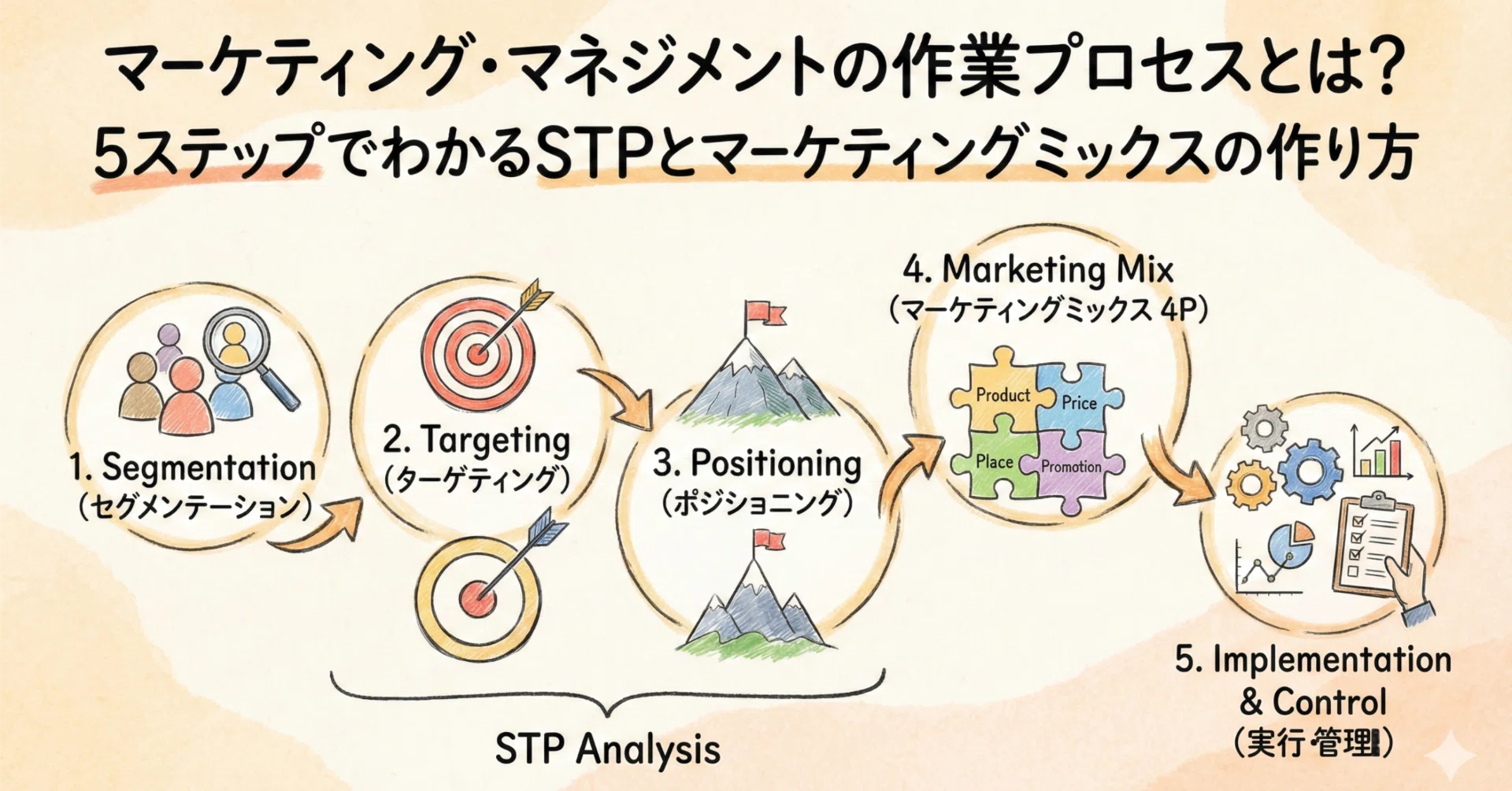 マーケティング・マネジメントの作業プロセスとは？5ステップでわかる
