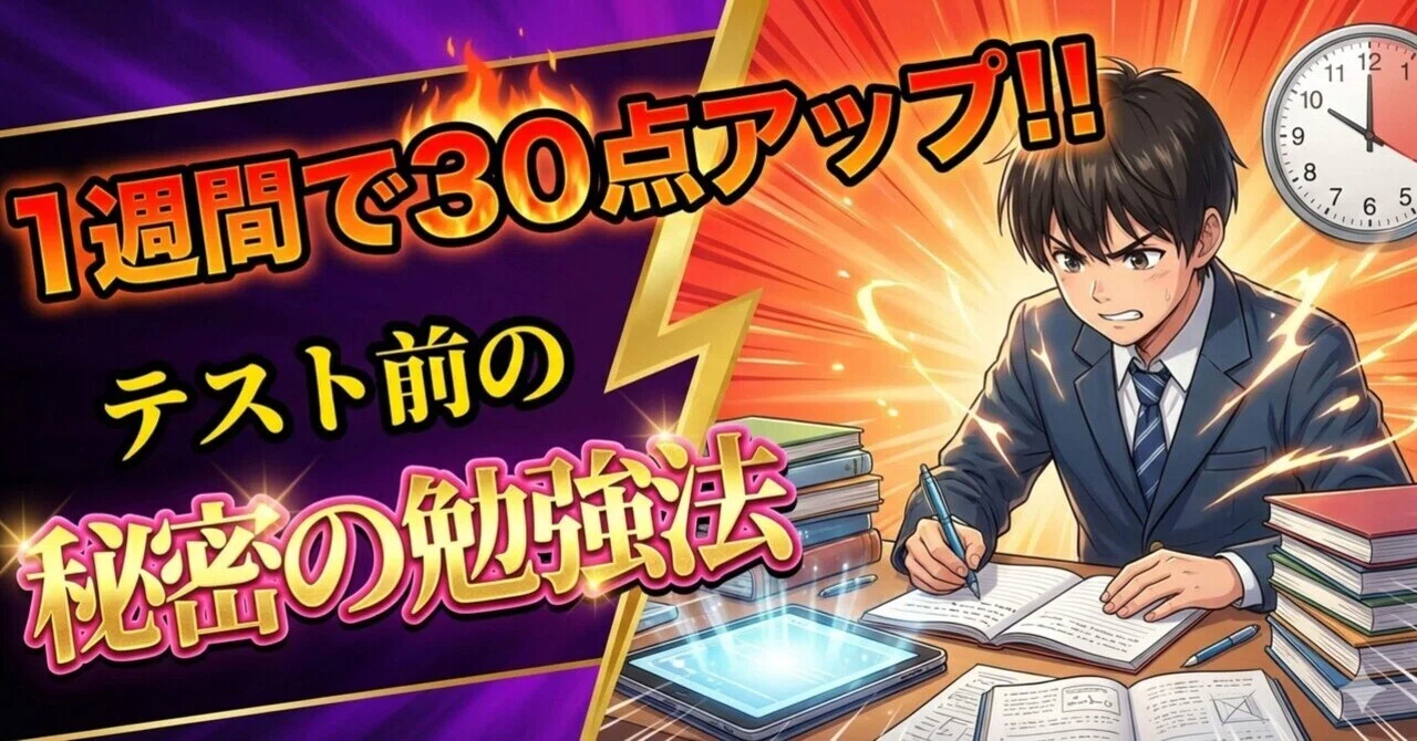 テスト1週間前でも30点up！！科目別“逆転勉強法”と7日間スケジュール