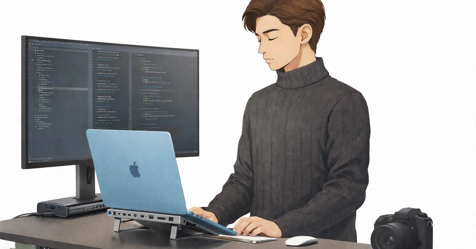 MacBook Air向け ハブ付きノートPCスタンド3選【ドック一体で配線 
