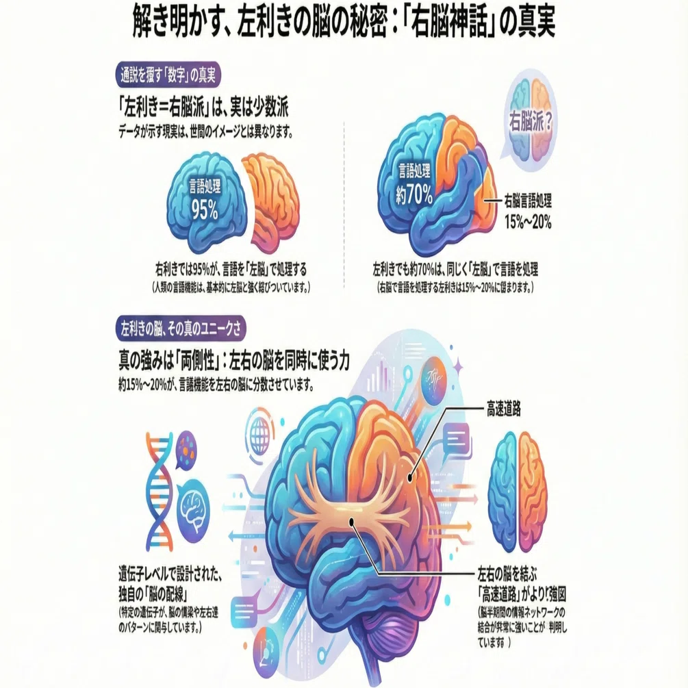 左利きと脳の不思議：最新の研究が明かす「言葉」を司る脳の意外な真実