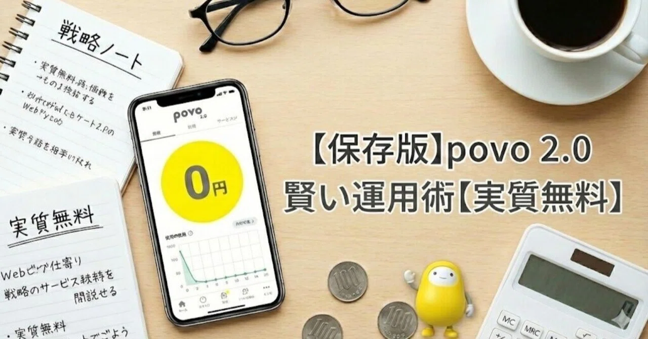 保存版】povo 2.0を「実質無料」で維持する賢い運用術｜ないすけ