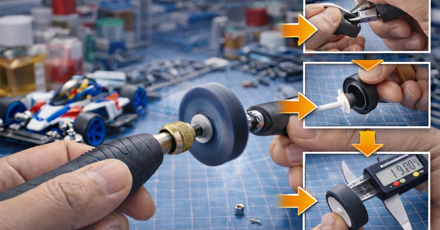 ミニ四駆のリューターでペラタイヤを作る完全版！おすすめ道具・素材別