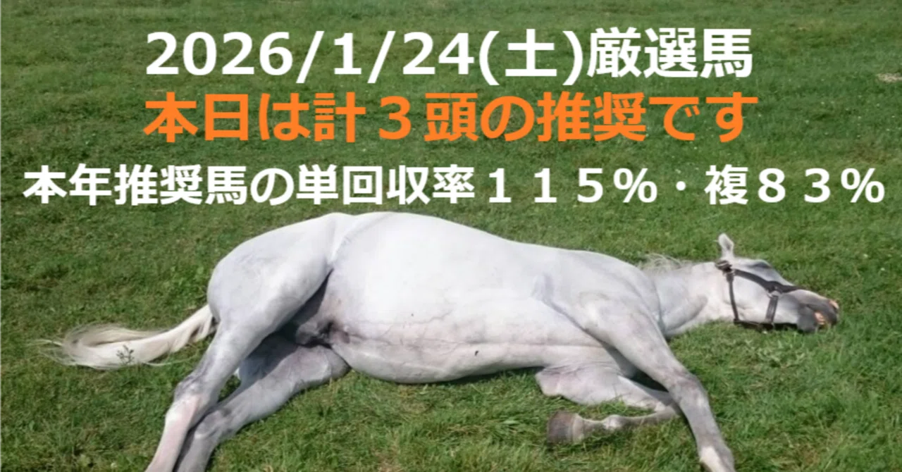 2026/1/24(土)の厳選馬｜砂の王者