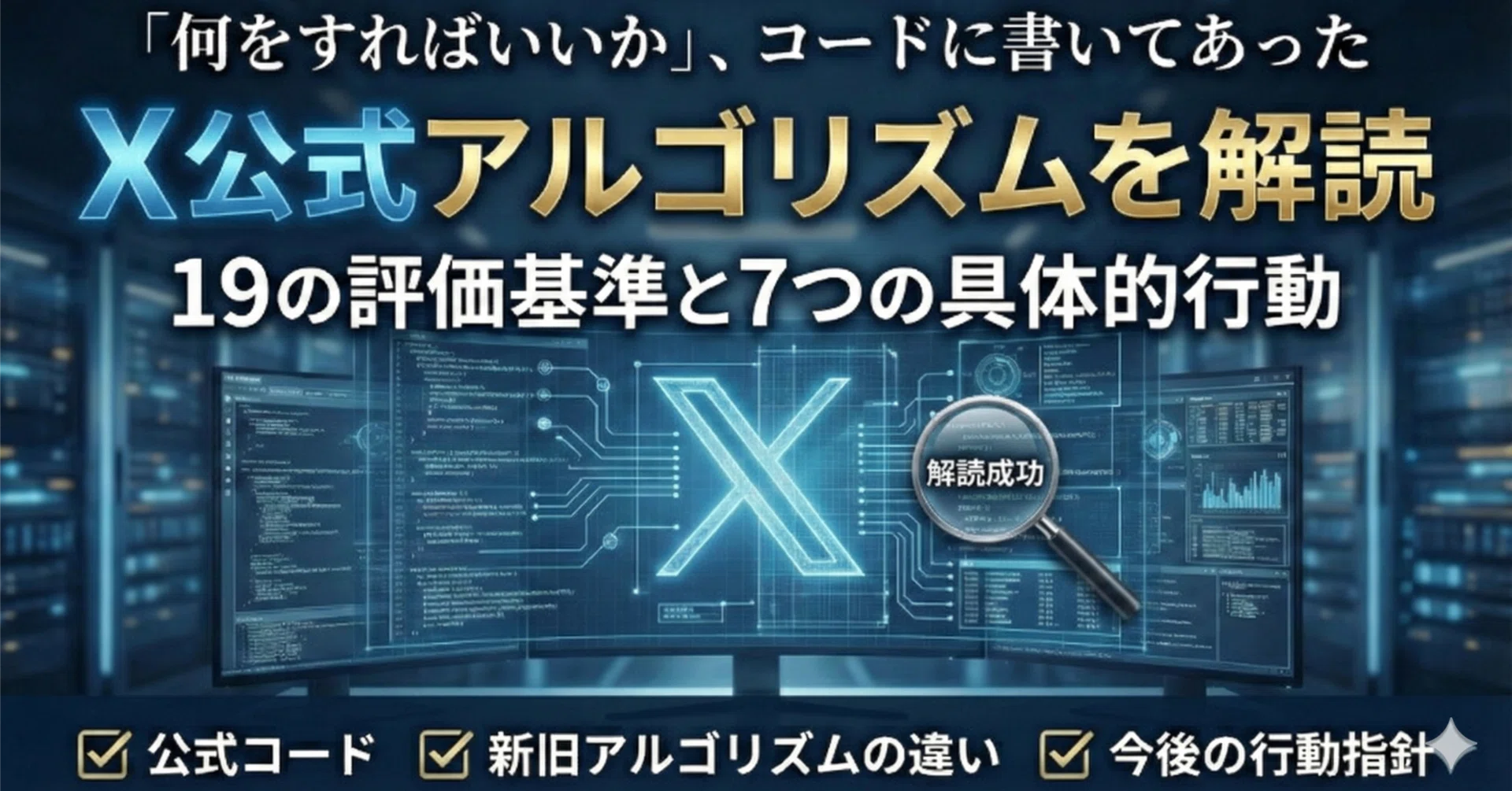 2026年最新】X公式アルゴリズムを解読｜19の評価基準と7つの具体的行動