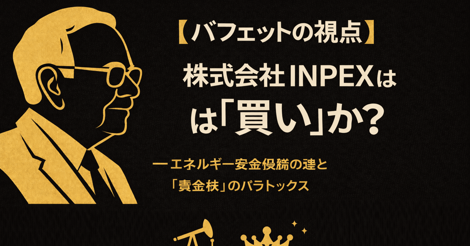 バフェットの視点】株式会社INPEXは『買い』か？ — エネルギー安全保障の砦と「黄金株」のパラドックス｜AIバフェット研究所 所長