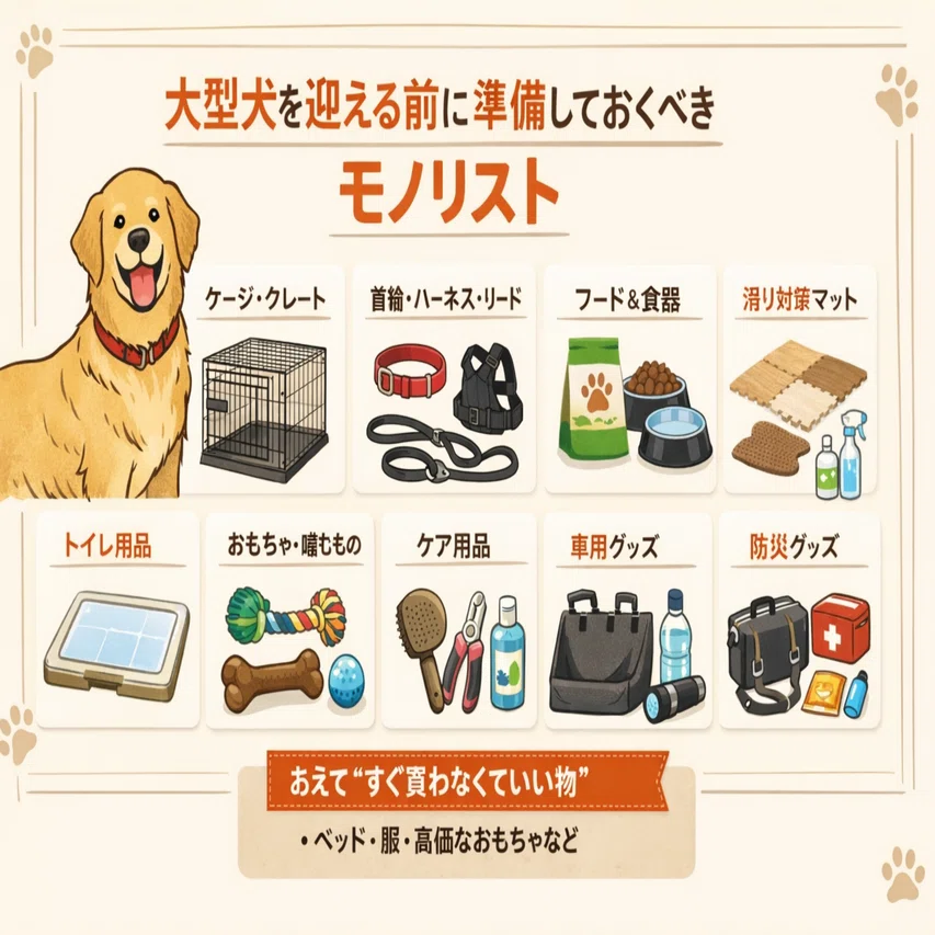 大型犬を迎える前に準備しておくべき物リスト｜大型犬と平凡な暮らし