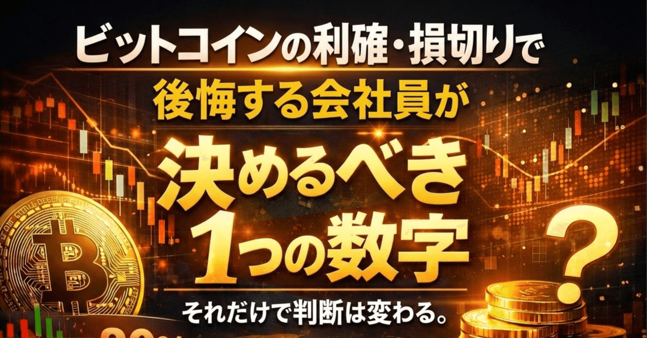 ビットコインの利確・損切りで毎回後悔する会社員が最初に決めるべき「1つの数字」｜仮想通貨の学び舎