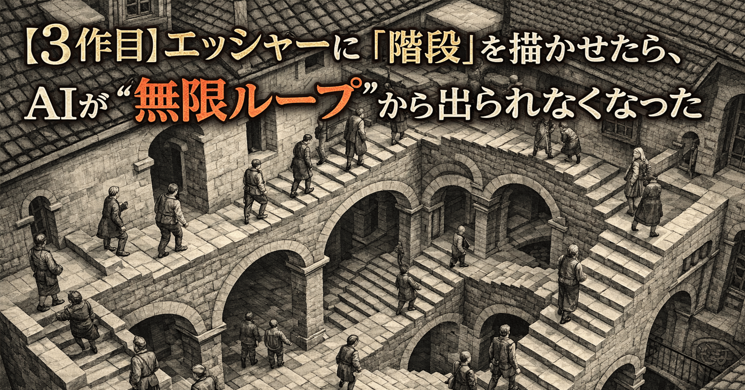 エッシャーに「階段」を描かせたら、AIが“無限ループ”から出られ