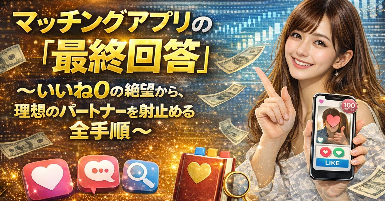 【2026年最新・完全攻略ガイド】マッチングアプリの「最終回答」〜いいね0の絶望から、理想のパートナーを射止める全手順〜｜戦略的マッチング ...