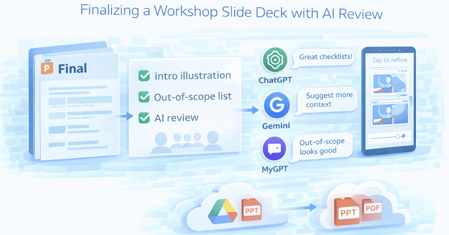 開発ログ】勉強会スライドを完成まで仕上げた。MyGPT×スマホ再生成と