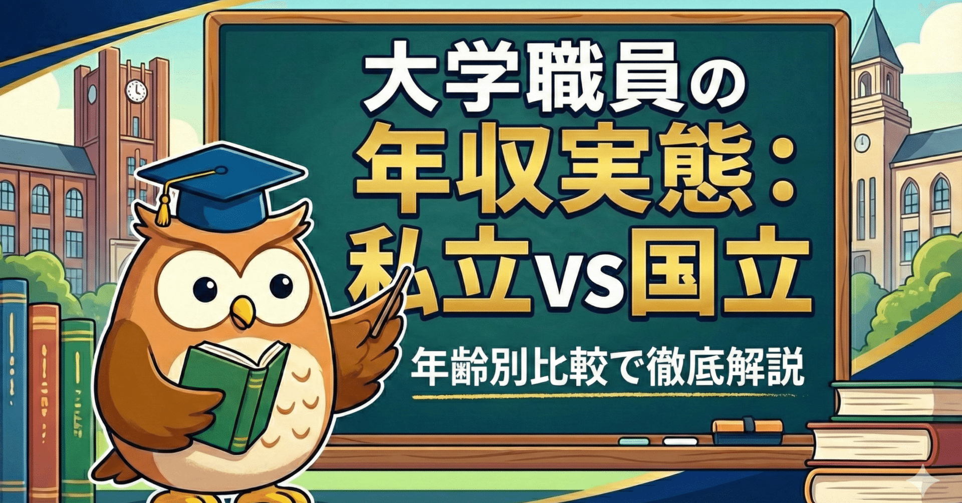 2026年最新】大学職員の年収実態：私立vs国立、年齢別比較で徹底解説