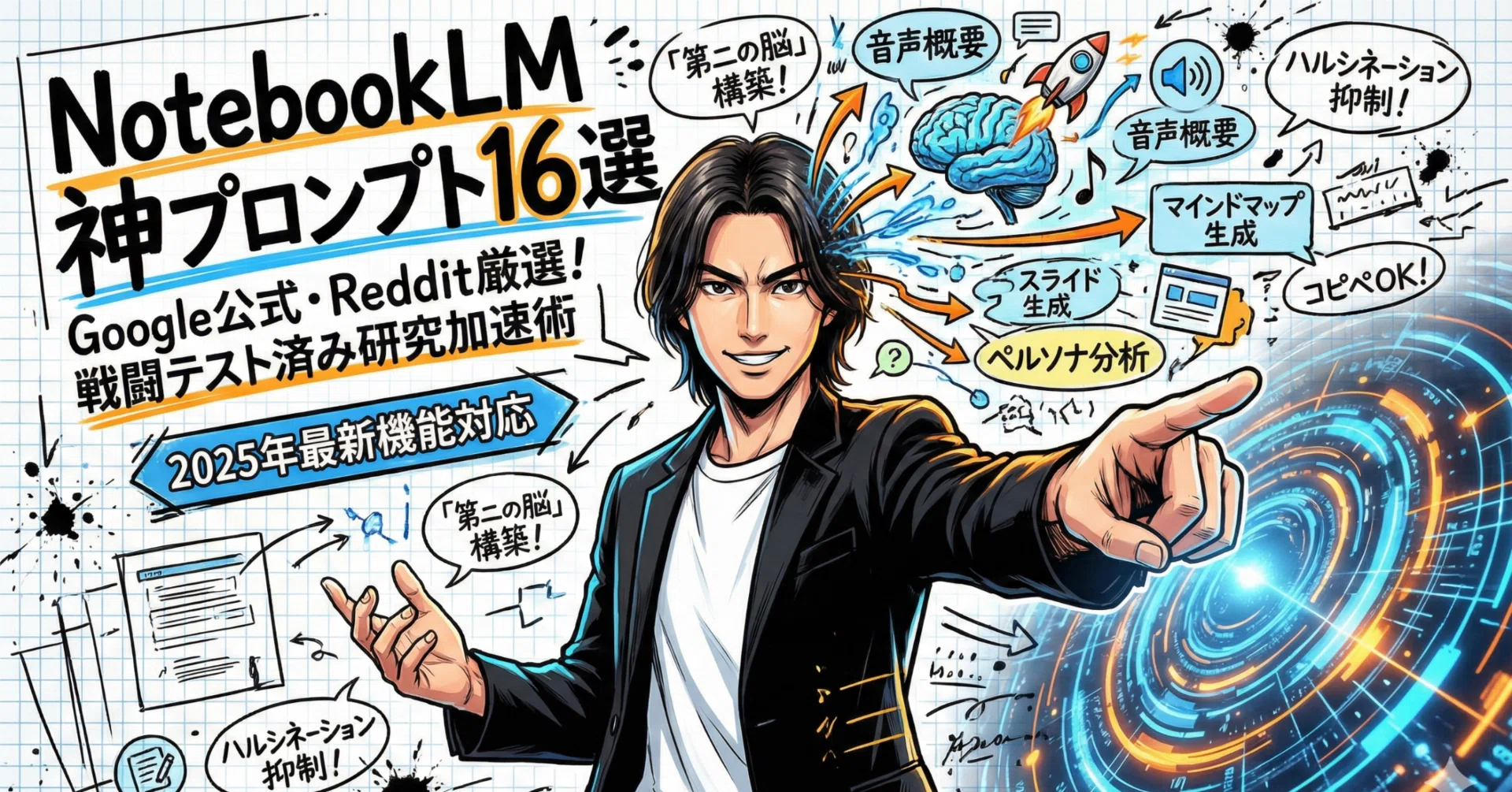 完全保存版】NotebookLM神プロンプト16選｜Reddit・X・Google公式から