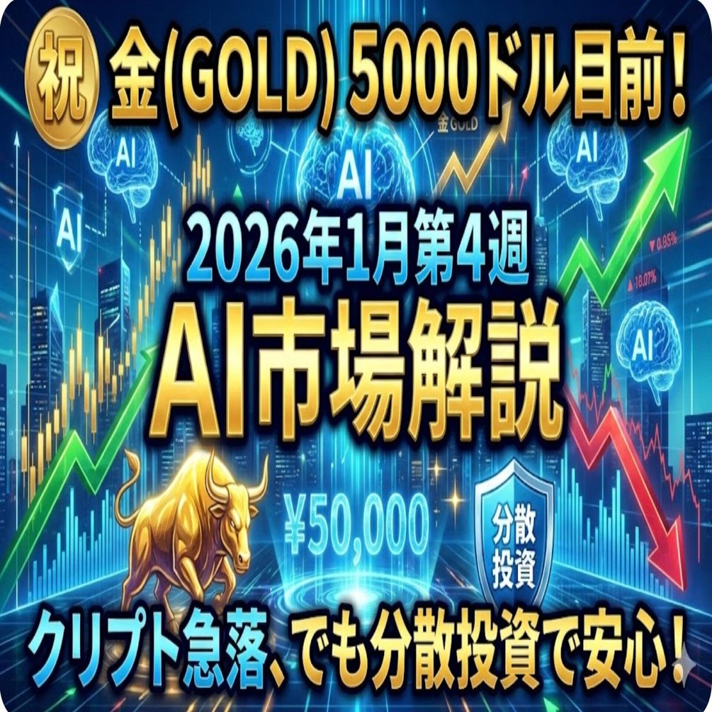 金(GOLD)5000ドル目前！】クリプト急落でも慌てない「分散投資」の底力【2026年1月第4週】｜おおこし会長｜ゼロミリ顧問 ×デジタルノマド