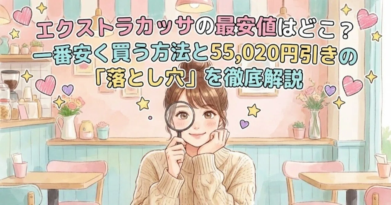 エクストラカッサの最安値はどこ？一番安く買う方法と55,020円引きの 