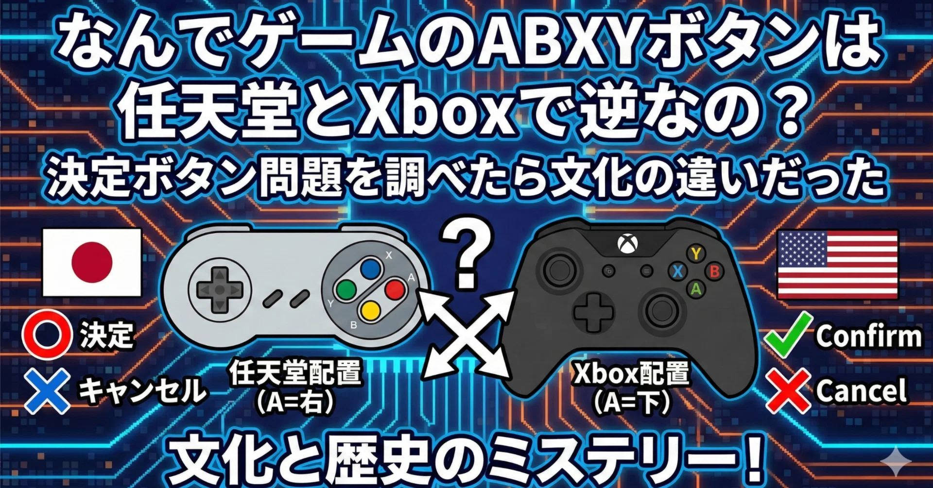 なんでゲームのABXYボタンは任天堂とXboxで逆なの？決定ボタン問題を
