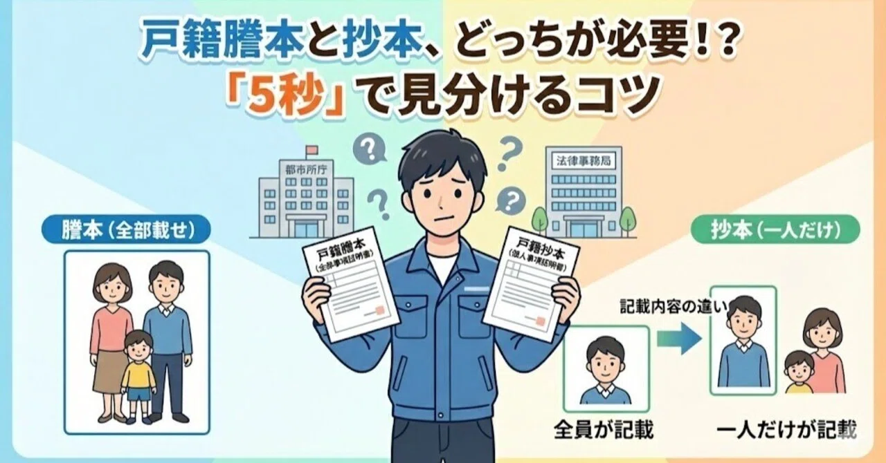 謄本 と 抄本 の 違い