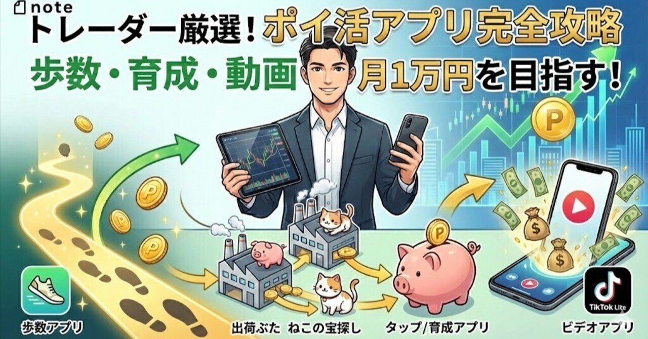 スマホで副業！トレーダーが厳選する「ポイ活アプリ」5大ジャンル徹底攻略＆稼げるベスト5｜やっくん〜プロトレーダーを目指す薬剤師〜