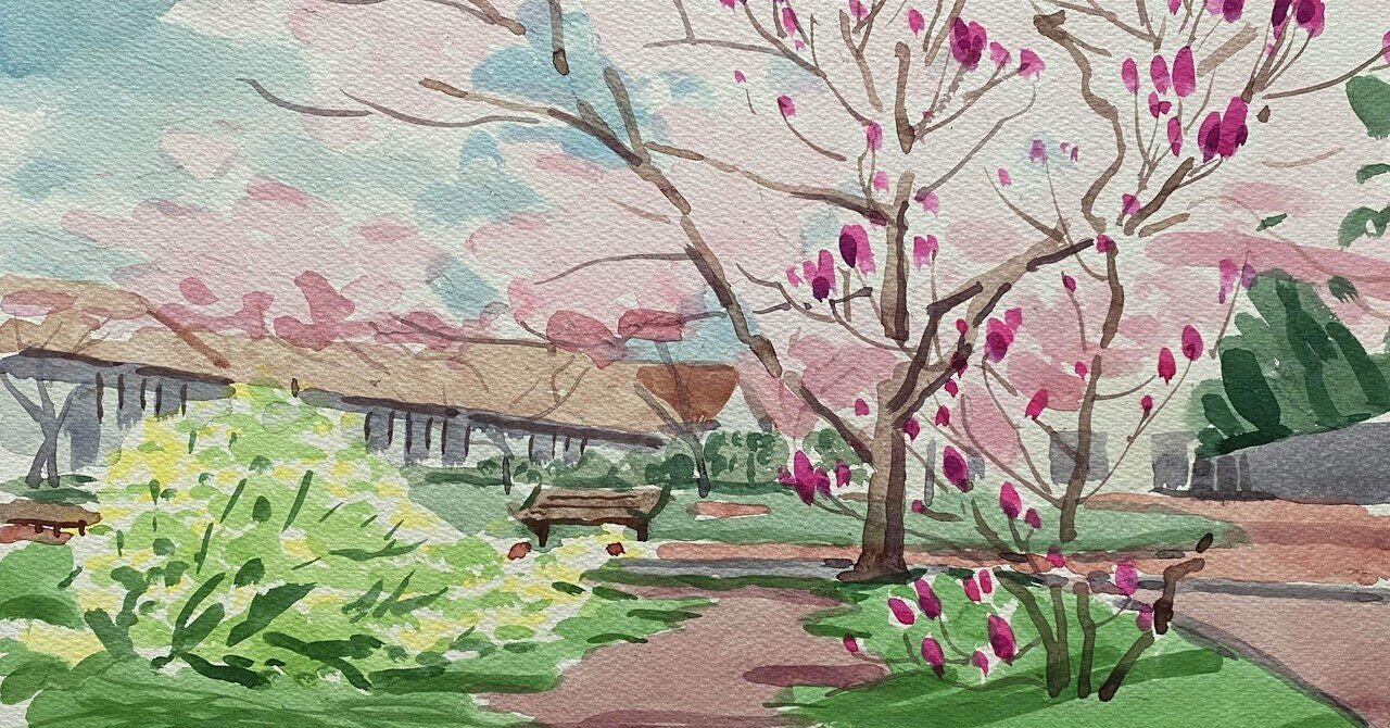 39 神園正美の透明水彩画 待ち遠しい春｜神園正美の透明水彩画@note