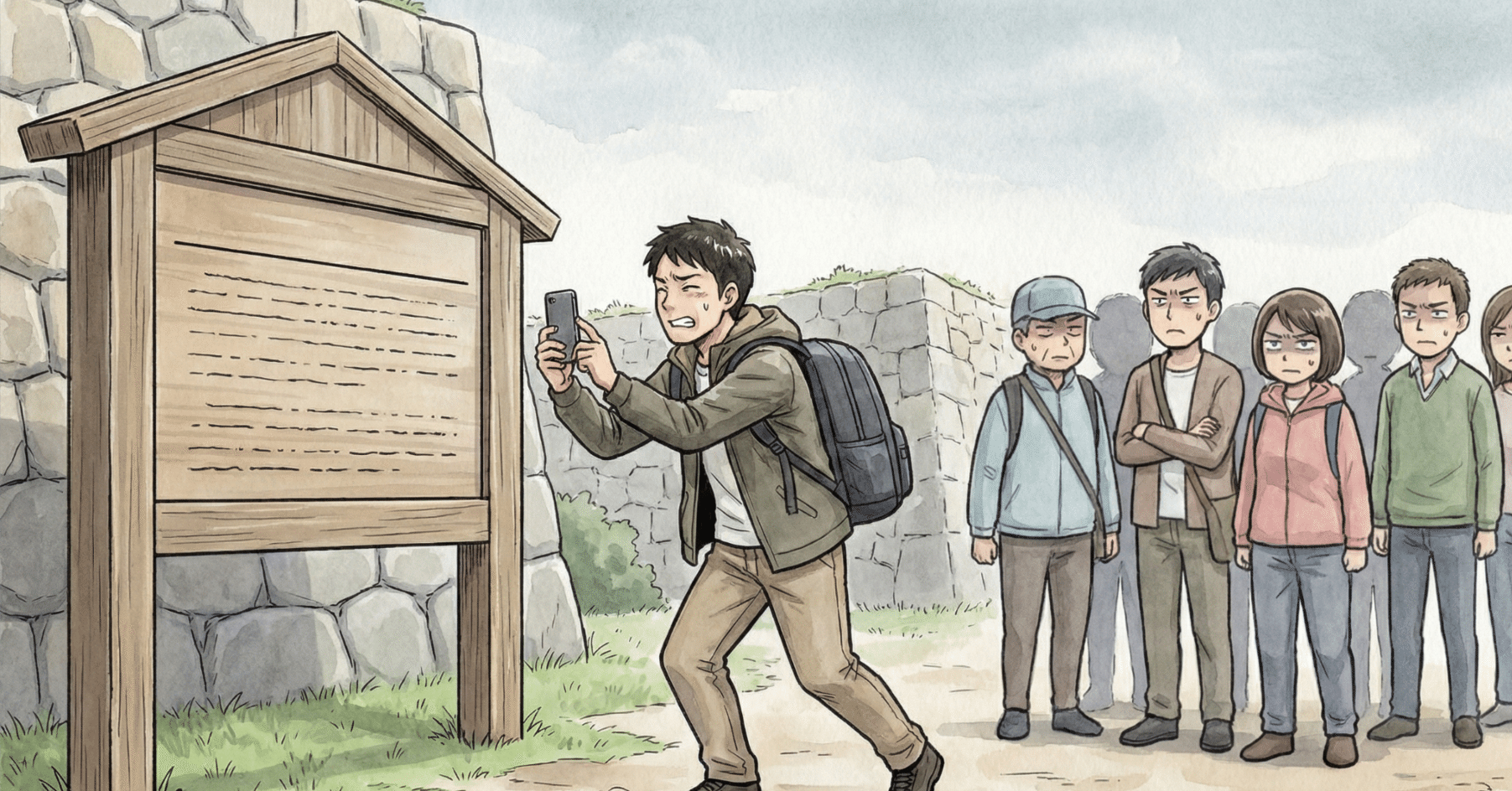 説明板の前で繰り返される「敗走」の歴史｜城好きアラタ｜城の楽しさを届けるサラリーマン