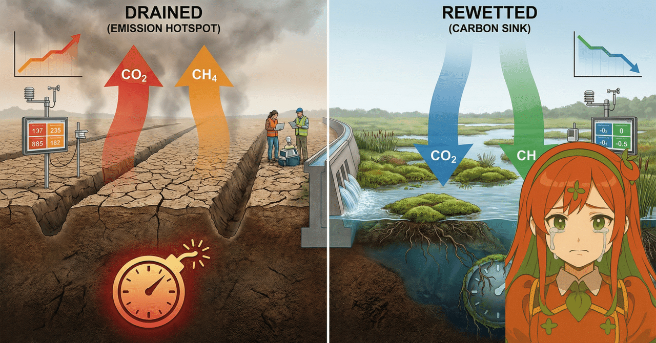 泥炭（ピート）は土じゃない――地球最大級の炭素爆弾を止める湿地の再起動】泥炭（ピート）は“土 ”じゃない――地球最大級の炭素爆弾を止める「湿地の再起動」｜とまとの気分次第研究所