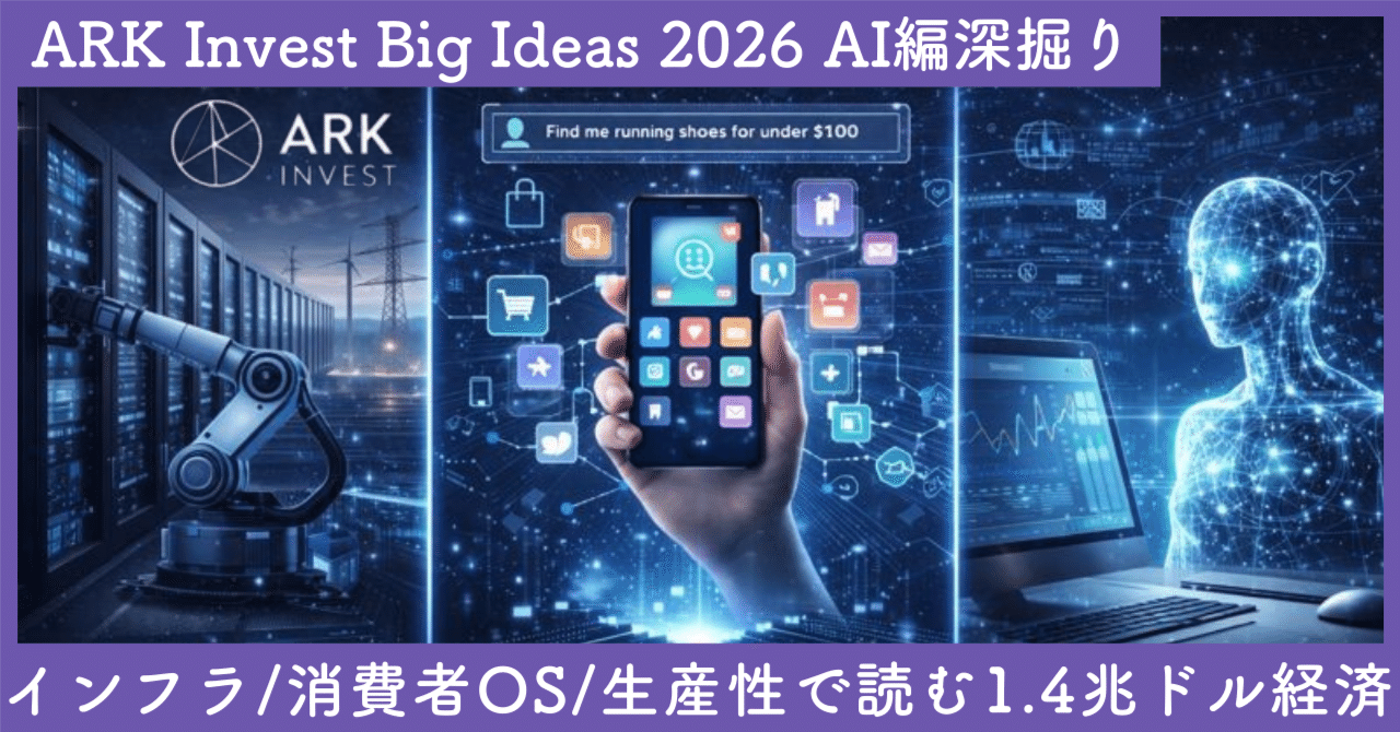 ARK Invest Big Ideas2026 AI編深掘り】インフラ／消費者OS／生産性の3層で読む、1.4兆ドル経済｜SecondWave