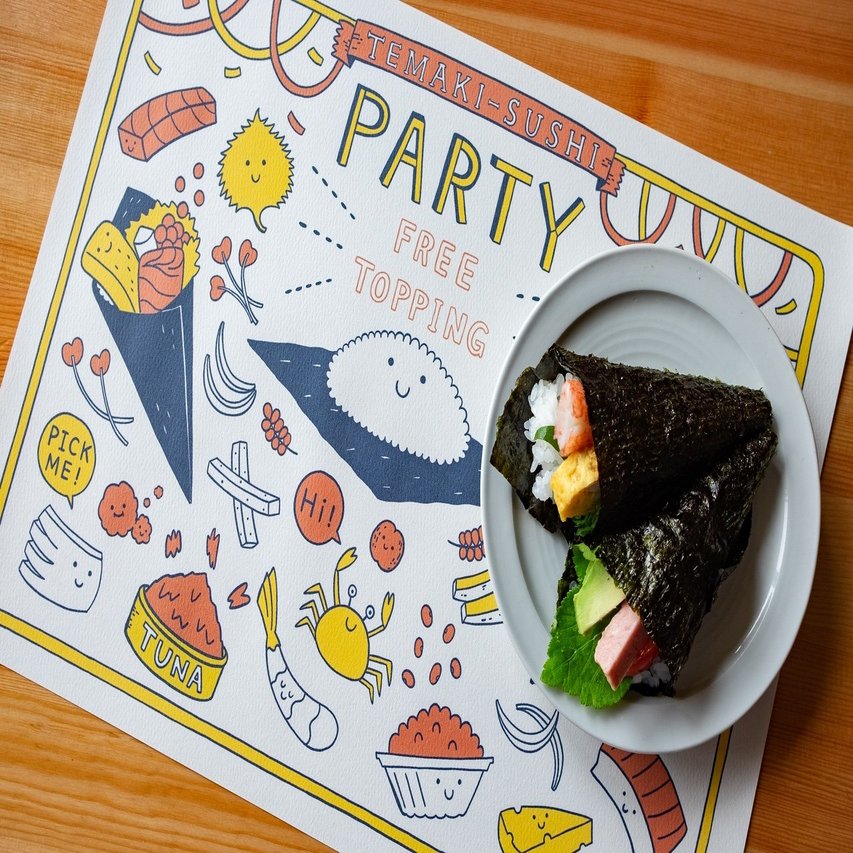 さぁ 手巻き寿司パーティーをしよう おすすめ具材と可愛いランチョンマット 無料 ペケペケ イラストレーター Note