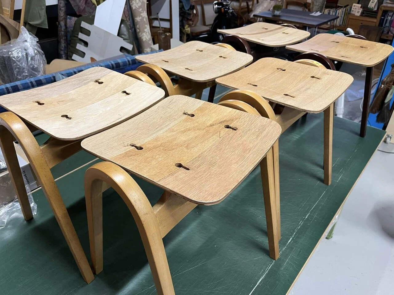 張替日記｜パイピングがやっぱりかわいいよね ～秋田木工スタッキング