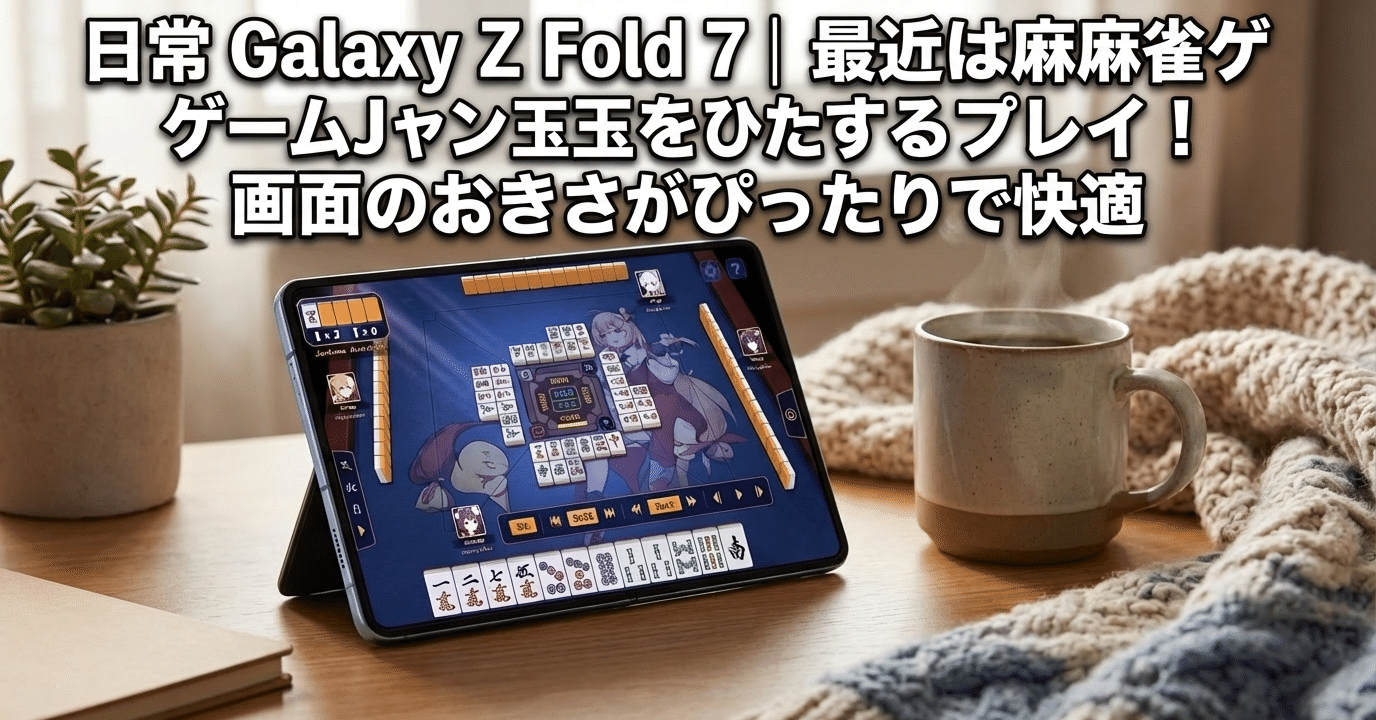 Galaxy Z Fold 7で麻雀ゲーム「雀魂」をプレイ中！折りたたみスマホと