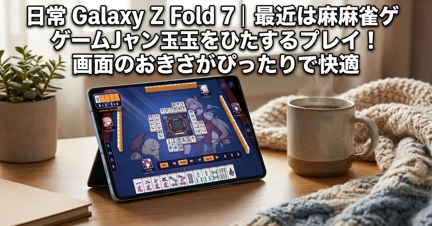 Galaxy Z Fold 7で麻雀ゲーム「雀魂」をプレイ中！折りたたみスマホと
