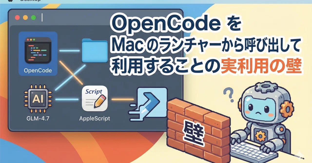 OpenCode を Mac のランチャーから呼び出して利用することの実利用の壁｜Ryo | AI と経営とエンジニアリング