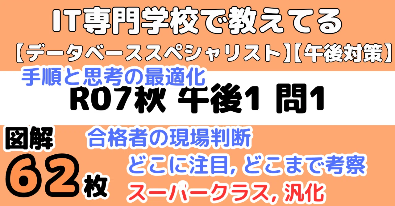 合格者の本試験での思考】デスペ令和7年秋午後1問1の解説