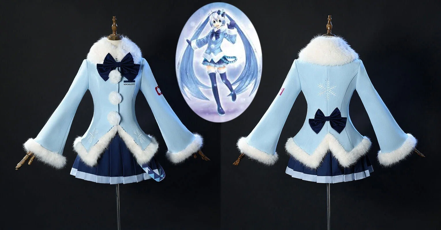 ク*！様 初音ミク　雪ミク　2012 雪の結晶デザイン コスプレ衣装 Miku 初音ミク 2012雪ミク コスプレ衣装 フルセット コスチューム
