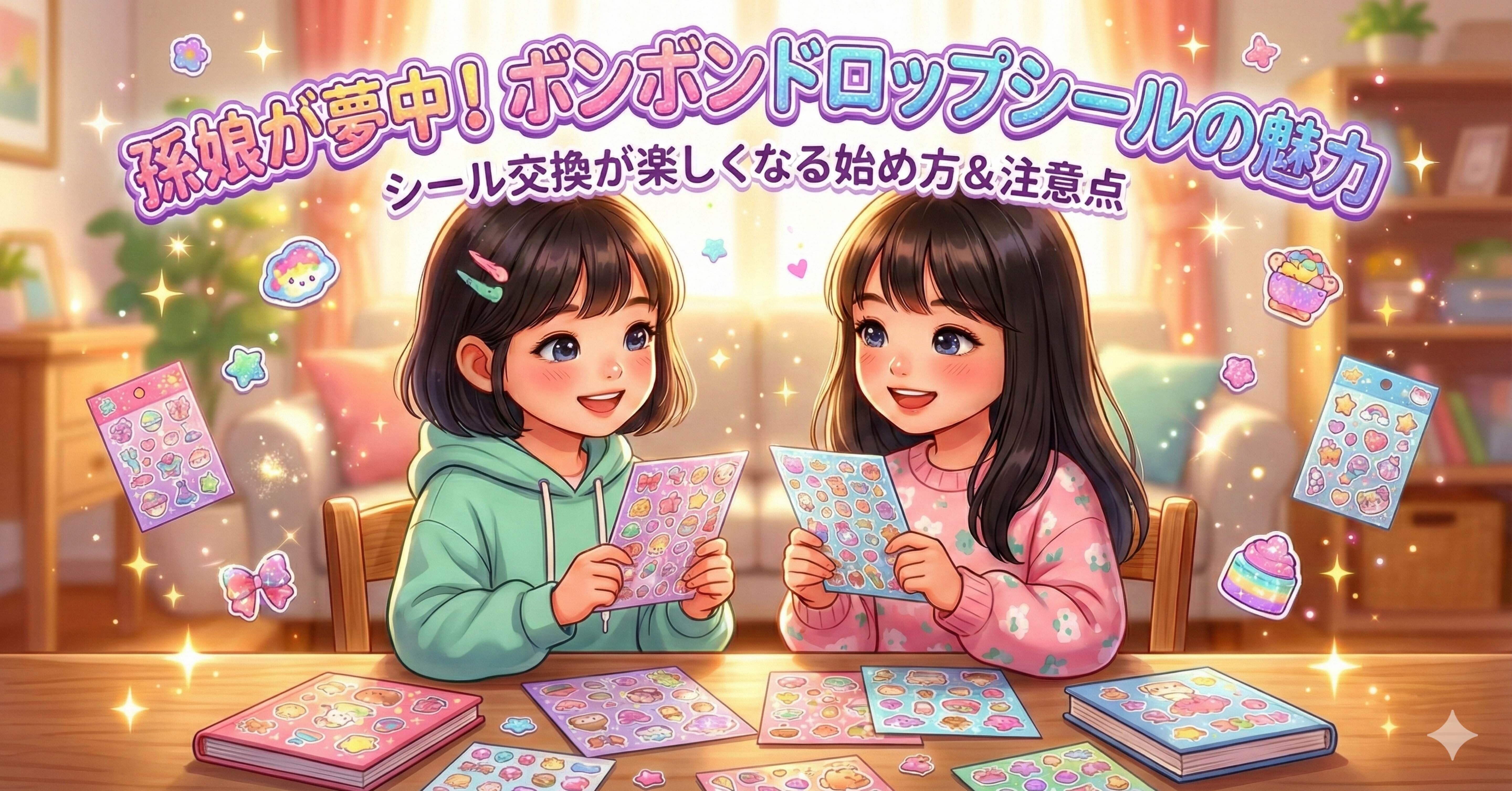 孫娘が夢中】ボンボンドロップシールの魅力｜シール交換が楽しくなる