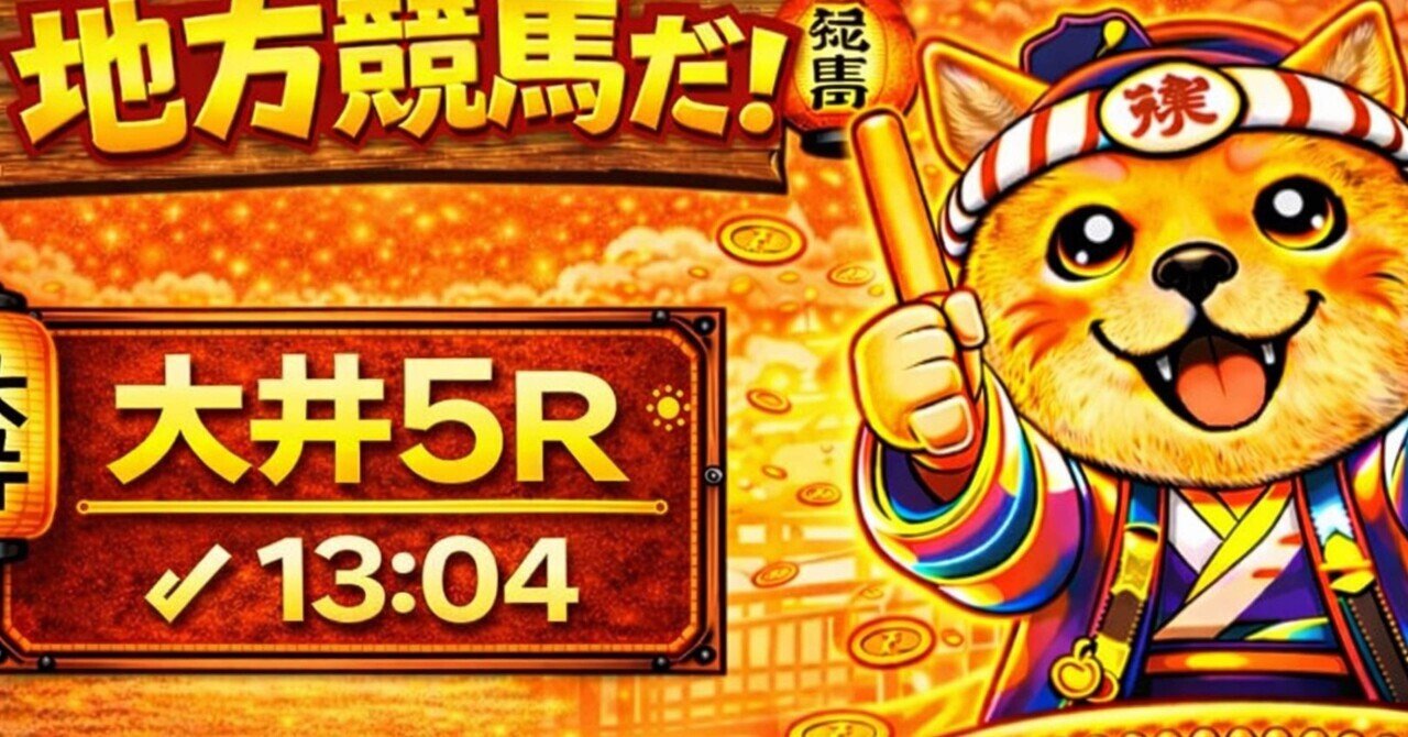 大井5R 〆13:04｜ALPHAソラ競馬🐎