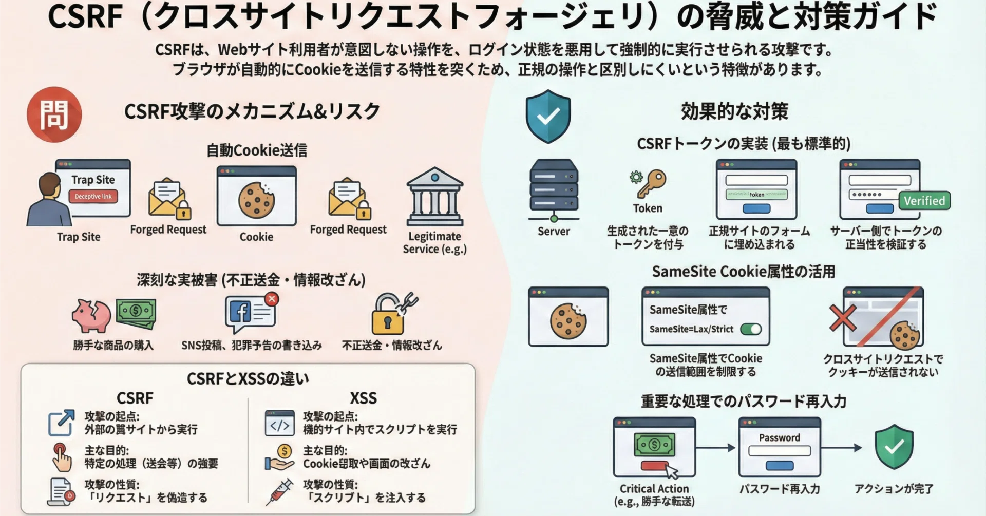 CSRF（クロスサイトリクエストフォージェリ）とは？仕組みから対策まで 
