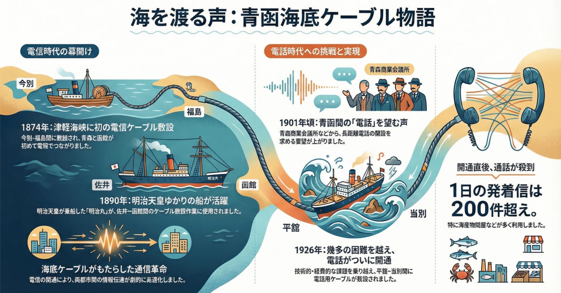 青函トンネルだけじゃない！津軽海峡の「見えない絆」、海底ケーブル