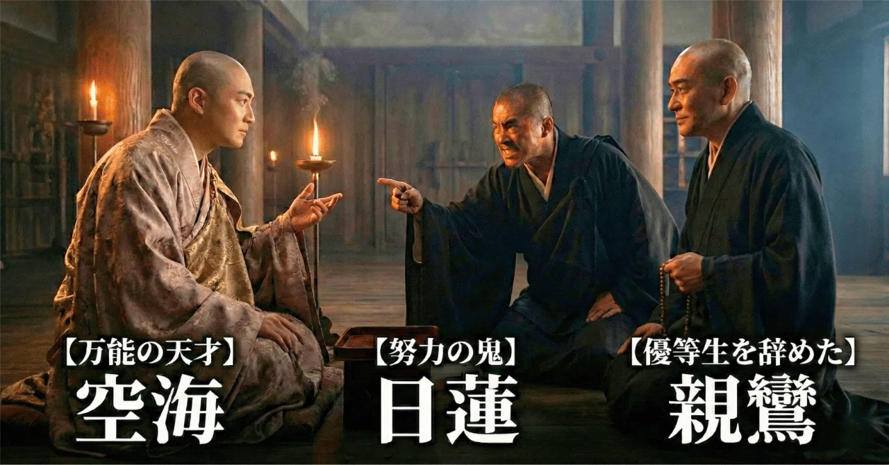 空海・日蓮・親鸞がAIで激論？「偏差値地獄」で震える君へ贈る、仏教