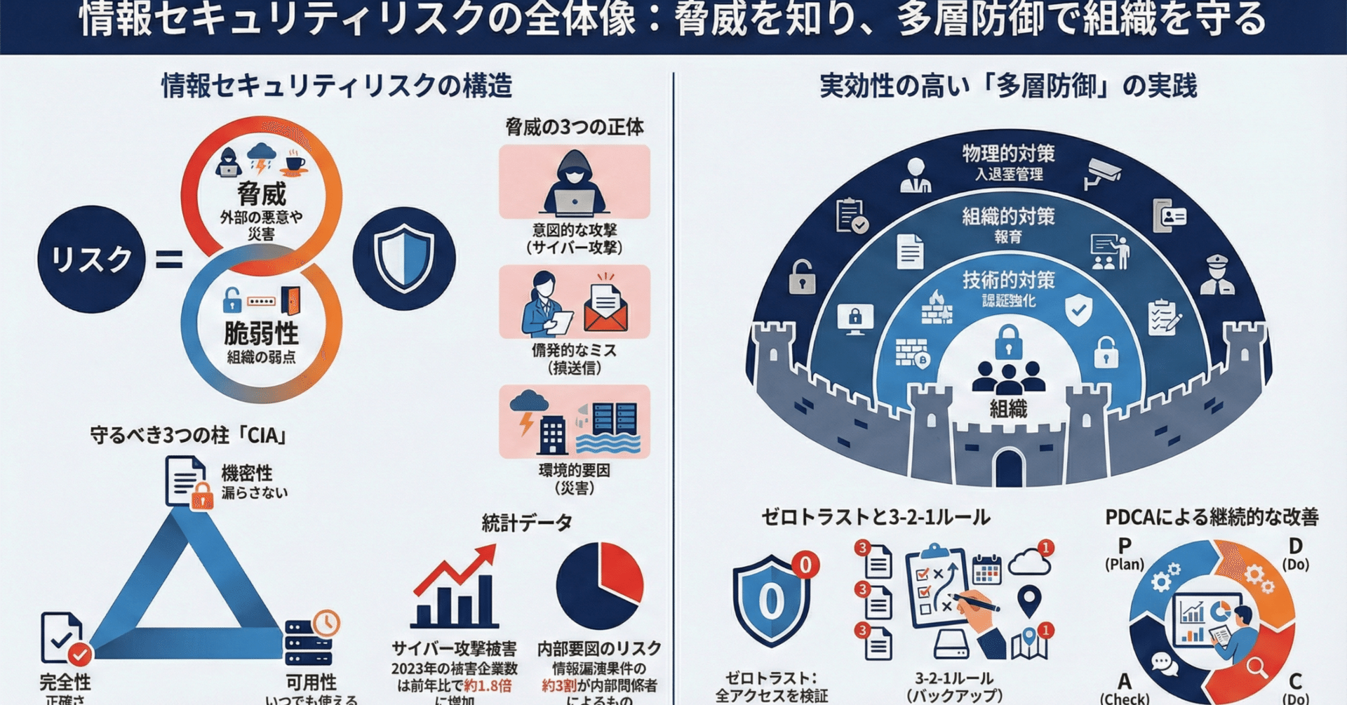 情報セキュリティリスクとは?企業を守るために知っておくべき脅威と