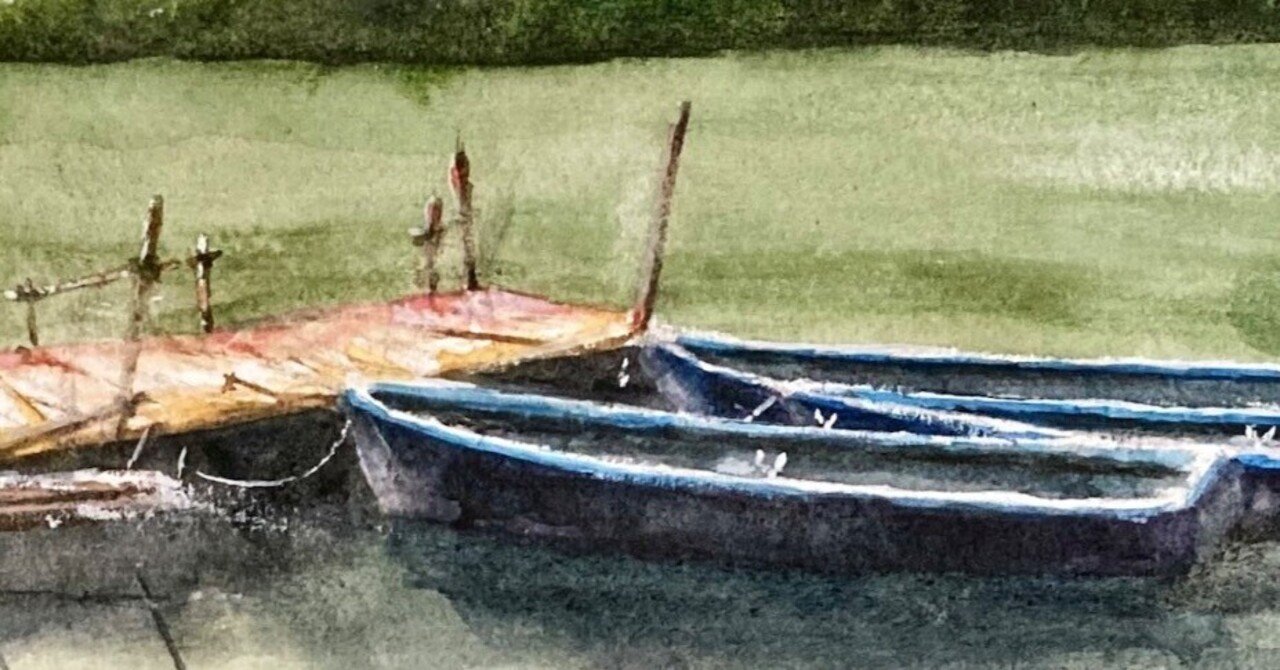 水彩画157】静かな湖畔、白駒の池の周りを一周、散策。気持ち良し