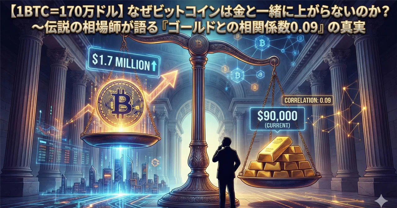 【1BTC=170万ドル】なぜビットコインは金と一緒に上がらないのか？ 〜伝説の相場師が語る「ゴールドとの相関係数0.09」の真実｜Colne