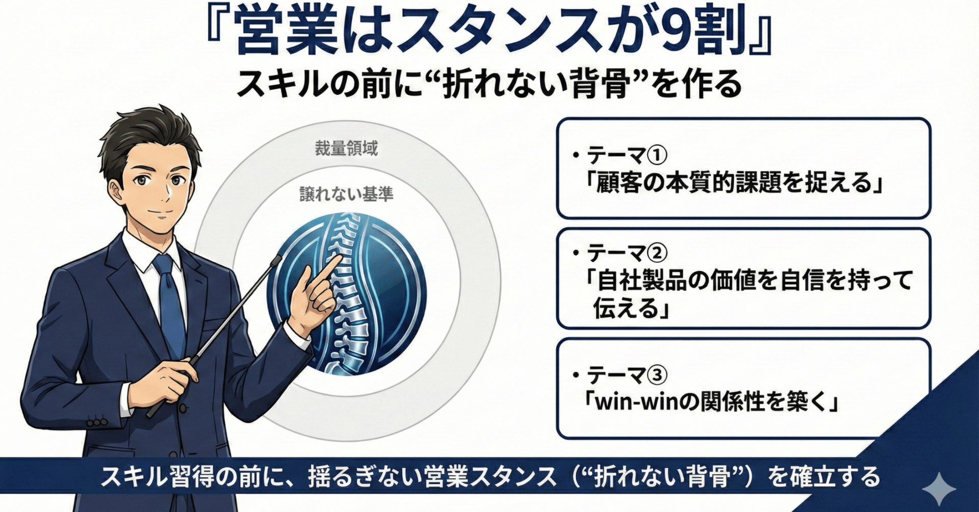 営業は「スタンスが9割」｜スキルが伸びない組織に足りない“折れない
