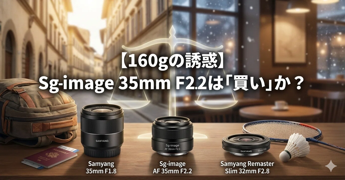 SG-image AF 35mm F2.2は「買い」か？サムヤン2本持ちの私が、旅行