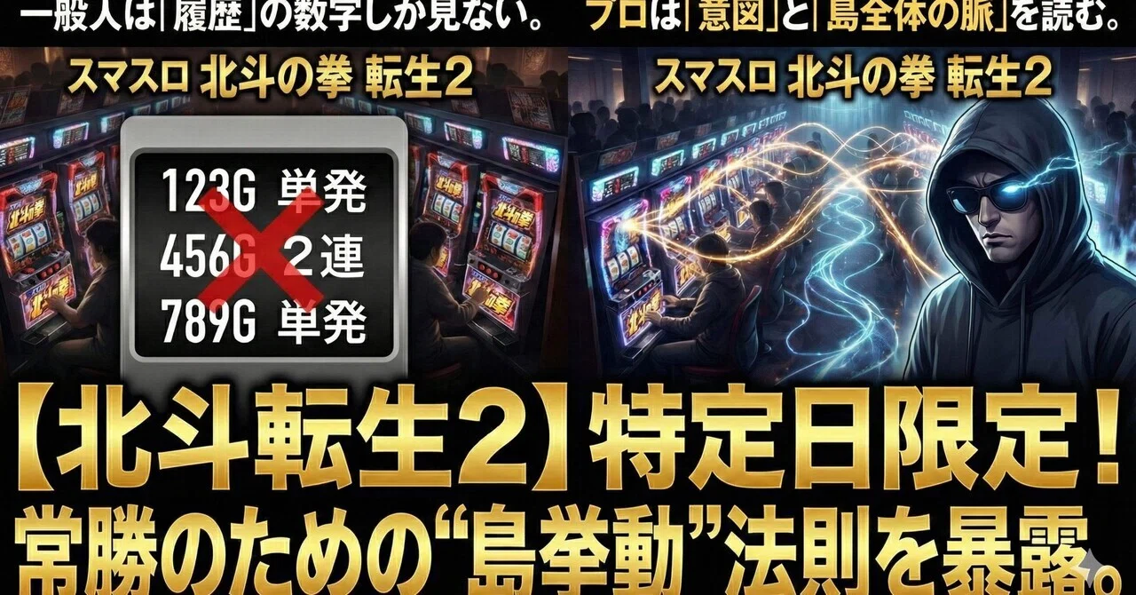 プロは「履歴」を読まない。「意図」を読み解く。北斗転生2で常勝する 