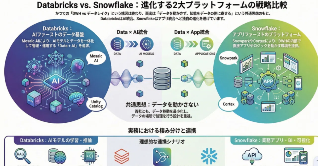 ⚡Snowflake × Databricks⚡ Databricksの「データ+AI統合」とSnowflakeの「アプリ統合」戦略 ...
