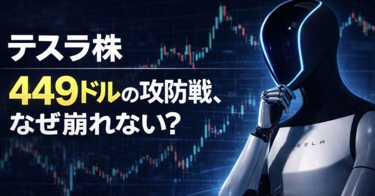 449ドルの攻防戦、テスラ株は決算前にどちらへ向かうのか── 感情を排し、チャートが示す事実だけを整理する｜ケン@テスラ株情報発信中!!