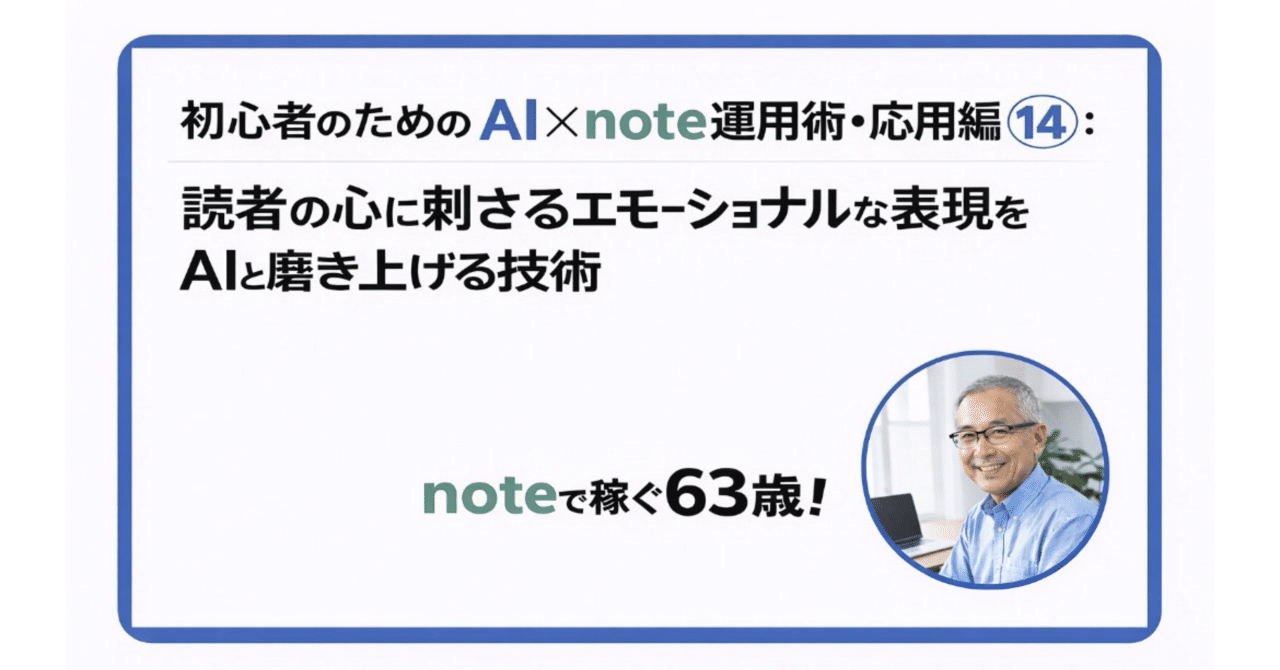 初心者のためのAI×note運用術・応用編 14〜読者の心に刺さるエモーショナルな表現をAIと磨き上げる技術〜|まったん@noteで月10万 ...