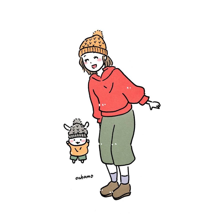 お揃いコーデ 女の子と動物のほっこりイラストまとめ おちゃも イラストレーターハンドメイド作家 Note