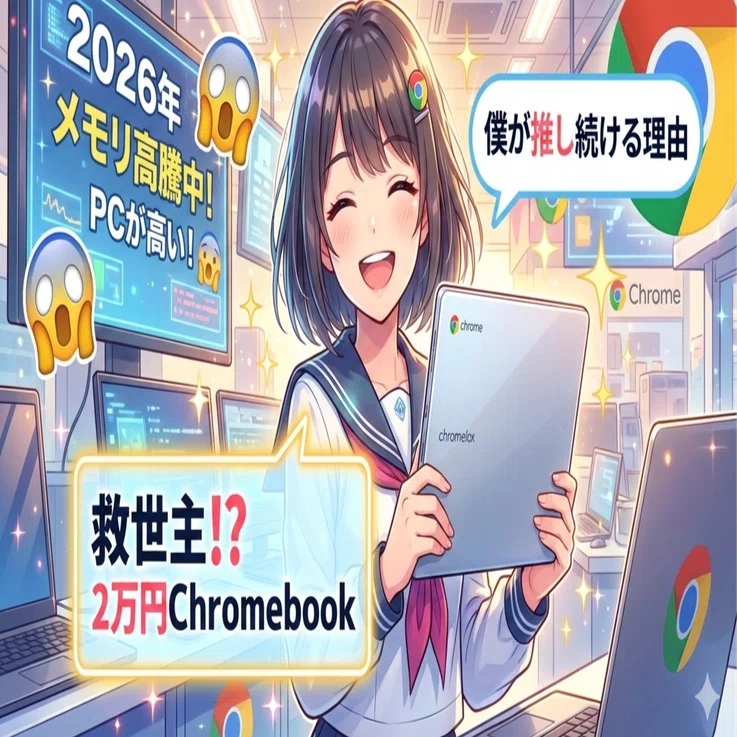 2026年版】メモリ高騰でPCが高すぎる！僕が「2万円のChromebook」を