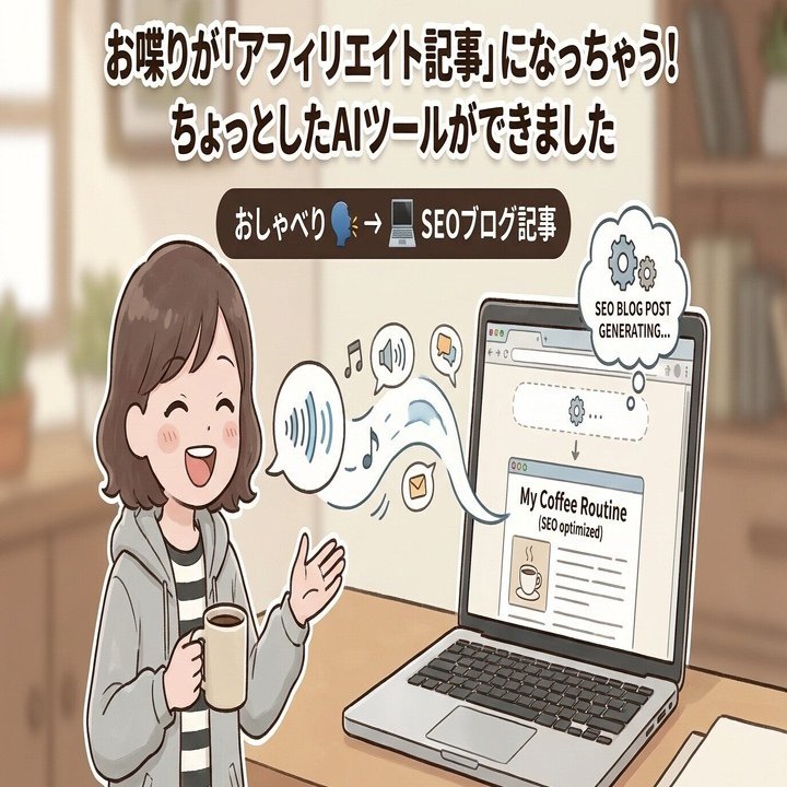 お喋りしてたら「アフィリエイト記事ができる」？GPTsでちょっとした