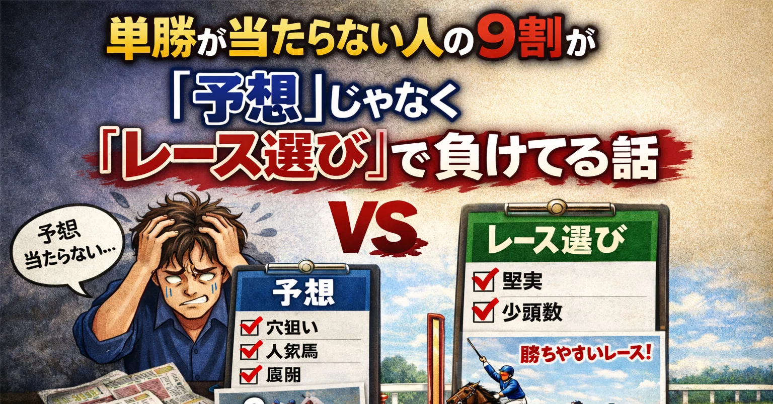 単勝が当たらない人の9割が「予想」じゃなく「レース選び」で負けてる